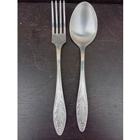 Мельхиоровые "Вилка-ложка" пара, ретро-ссср клейма мнц!