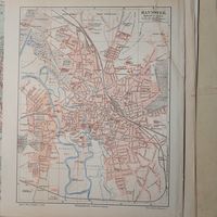 Карта. Литография Германия. Гравюра середина 19века 20x24см.