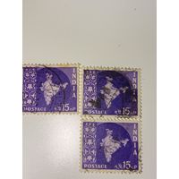 Индия 1963 с изображением карты Индии