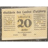 Нотгельд Австрия Зальцбург, 20 геллеров 1919 год