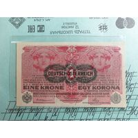 1 крона 1916 Австро-Венгрия, надпечатка. aUnc