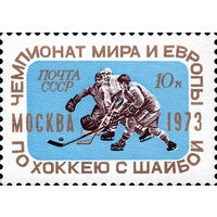 Чемпионат мира и Европы по хоккею СССР 1973 год (4221) серия из 1 марки
