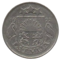 Латвийская Республика /I Республика/. 10 сатимов 1922