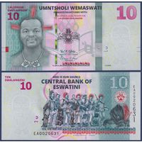 Эсватини (Свазиленд), 10 эмалангени 2024 г, P-WA44 (EA, король Мсвати III), UNC