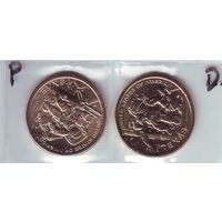 США. 1 доллар 2025 год ,P -D, инновации - состояние! -2,   за штуку