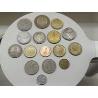 Лот иностранных монет. Единички. С 1 рубля!