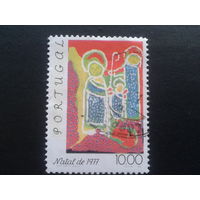 Португалия, 1977. Рождество, детский рисунок