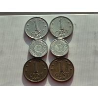 Сборный лот 1 цент Нидерландские Антильские острова. Лот состоит из 6-ти монет. Монеты не чищены. 45238