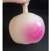 Игрушка ёлочная Яблоко Белый Налив, стекло. СССР