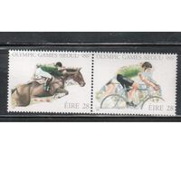 Ирландия-1988(Мих.645-646)  **  ,   Спорт, ОИ-1988, Велосипед, Лошади (полная серия)
