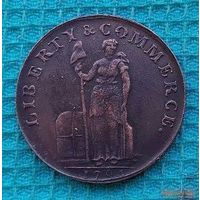 США 1 цент 1791 года. Корабль. Поселение-порт свободной торговли. Предложи свою цену или обмен!