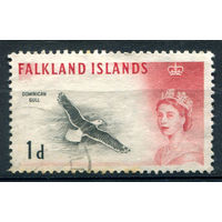 Британские колонии - Фолклендские острова - 1960г. - птицы, 1 p - 1 марка - гашёная [Mi 124]. #3-WB-98-B-2