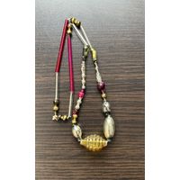 Старинные елочные бусы стеклярус К.17