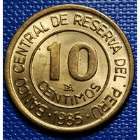 Перу 10 сентимо 1985 г.