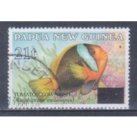 [2130] Папуа Новая Гвинея 1994. Фауна.Рыбы. НАДПЕЧАТКА. Гашеная марка.
