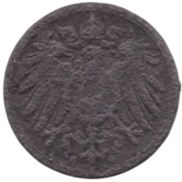 Германская Империя (II Рейх, Германия). 1 пфенниг 1916 G  (Карлсруэ, Великое Герцогство Баден). Редкая (681000 шт.).