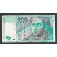 Словакия 200 крон 1999 года. Тип Р-30. Состояние XF+