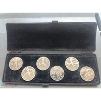 Набор монет Барселона 1 рубль 1992 6шт. в родной фирменной коробке