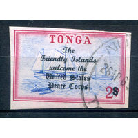 Британский протекторат - Королевство Тонга - 1967г. - ландшафты, корабль, 2 S - 1 марка - гашёная [Mi 216]. #4-B5-106-A-2