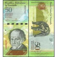Венесуэла 50 боливаров образца 2015 года UNC p92j