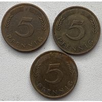 Германия 5 пфеннигов 1984 г. F. Цена за 1 шт.