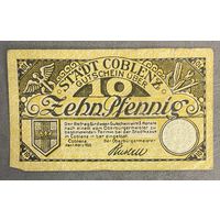Нотгельды 10 пфеннигов 1920 год. Кобленц. Веймарская республика