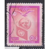 Флаг птицы фауна День Организации Объединенных Наций Иран 1957 год лот 14  Менее 35 % от каталога по урсу 3 р