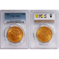 20 долларов 1904 г. Двойной орел. США. PCGS MS 63. Золото. KM# 74.3