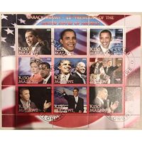 Малави 2008. 44ый президент США Барак Обама. Малый лист