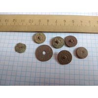 Колёсики от керосиновых ламп. 7 штук. Находка