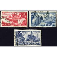 Торговые корабли Польша 1956 год 3 марки