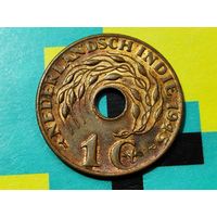 Голландская Ост-Индия. 1 цент 1945, отметка монетного двора "P" - Филадельфия. (2). Торг.