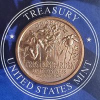 США 1 доллар 2019г. (D). Джорджия. Сад попечителей.