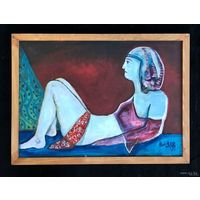 Акулов В.И. "Ню", холст, масло. Размер 50х70 см.