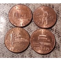1 цент 2009 D сет 4 шт. США ЮБИЛЕЙКА