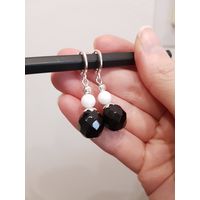 Серьги из граненого стекла Чехия, сталь