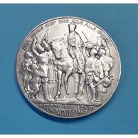 Германия. 3 марки. 1913 год. 100 лет победы над Францией. Толпа. Серебро