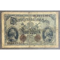 Банкнота 5 марок 1914 год. Германская империя. С рубля без МЦ