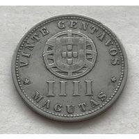 Ангола Португальская колония 20 сентаво (4 макута) 1927 - неплохая, нечастая!