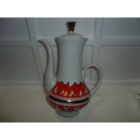 Чайник-кофейник. Ручная роспись. Бориславский ф-ый завод. СССР.