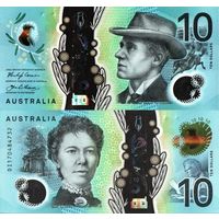 Австралия 10 долларов образца 2017 года UNC p63 серия DK