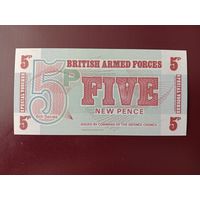 Великобритания 5 новых пенсов 1972 (Армейский ваучер) UNC