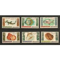 Гренада-Гренадины-1979(Мих.340-345) , **  , Морская  Фауна, Раковины,Рыбы