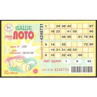 Ваше лото 229-й тираж 2006 год