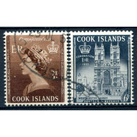 Британские колонии - Острова Кука - 1953г. - коронация королевы Елизаветы II - 2 марки - полная серия, гашёные [Mi 90-91]. #2-Bc-44-A-2