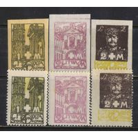 Польша Литва Срединная 1921 Вып Белый крест Острая брама Вильно Собор Св.Станислава Вильно Л.Желиговский Полная #31-33,31А-33А*