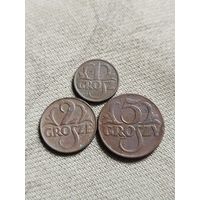 Распродажа - 1 грош 1931г,2 гроша 1925г,5 грошей 1923г.ПОЛЬША