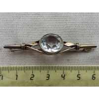 Брошь СССР серебро 875 Горный хрусталь