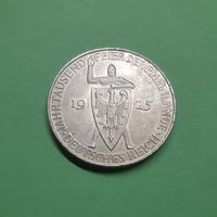 Германия. 5 рейхсмарок. 1925 год. Веймар. Тысячелетие Рейнланда. Серебро
