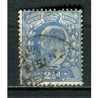 Великобритания - 1902 - Король Эдуард VII 2 1/2P (gez. K 15:14) - [Mi.107B] - 1 марка. Гашеная.  (Лот 14HU)-TG3P19